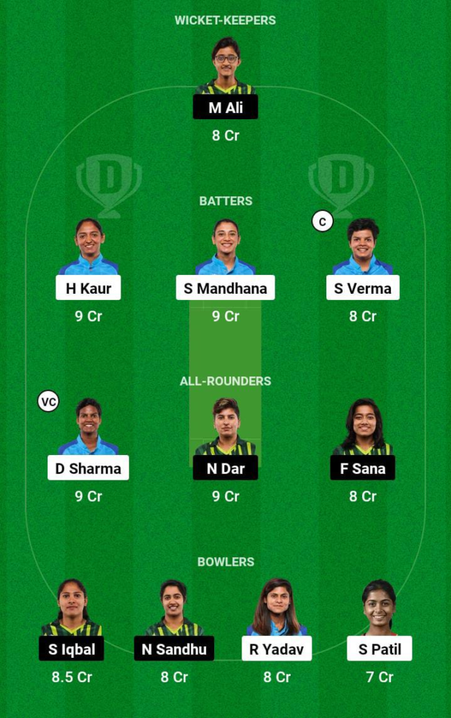 INDW vs PAKW Dream11 Prediction